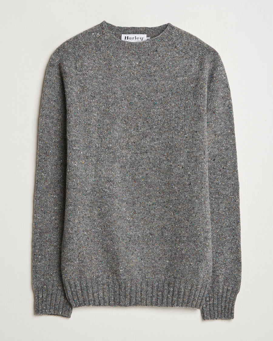 Mies | Puserot | Harley Of Scotland | Donegal Wool Crewneck Grey
