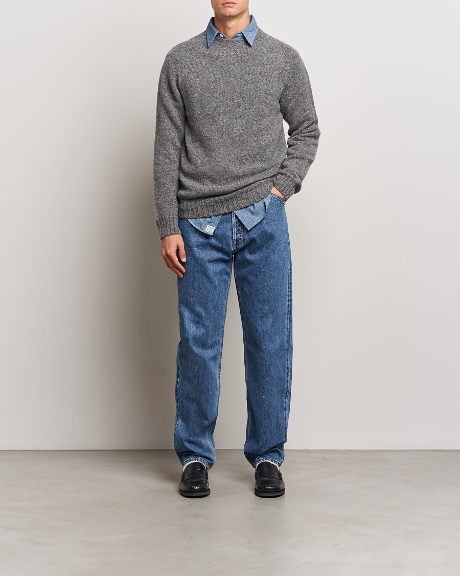 Mies | Puserot | Harley Of Scotland | Donegal Wool Crewneck Grey
