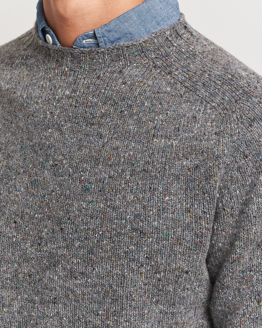 Mies | Puserot | Harley Of Scotland | Donegal Wool Crewneck Grey