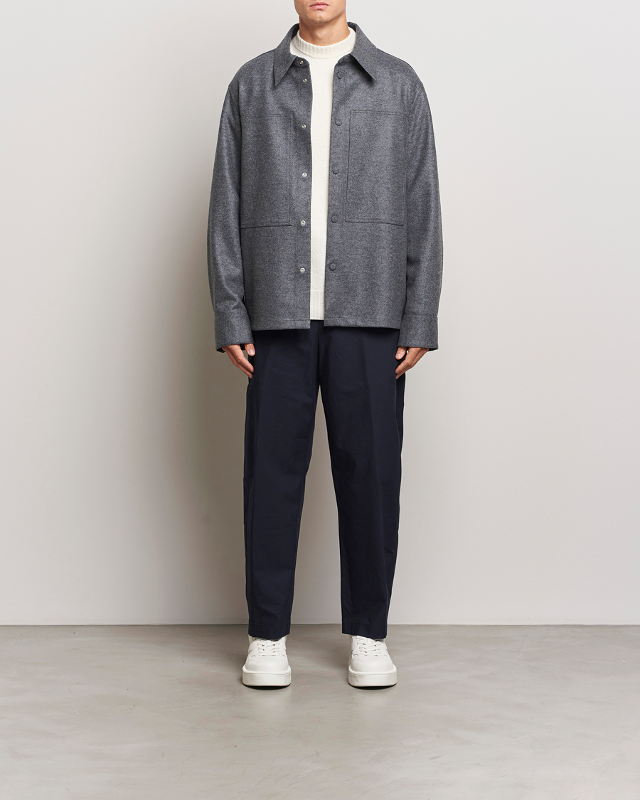 Mies | Housut | Jil Sander | Water Repellent Cotton Drawstring Pants Navy