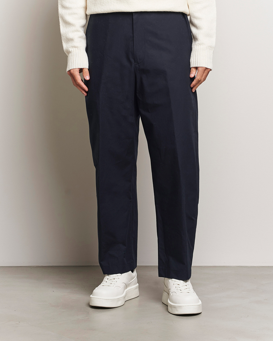 Mies | Housut | Jil Sander | Water Repellent Cotton Drawstring Pants Navy