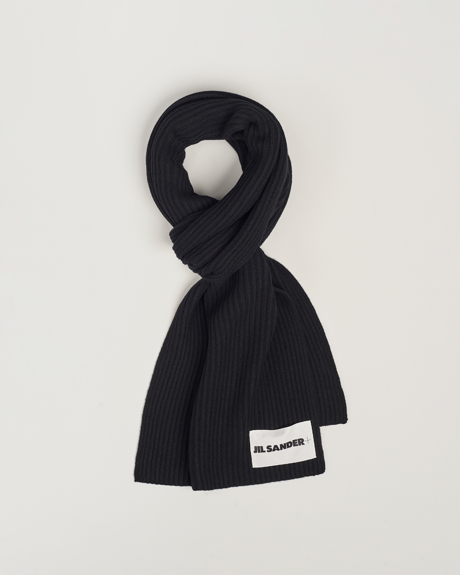 Mies | Jil Sander Merino Wool Rib Scarf Black | Jil Sander | Merino Wool Rib Scarf Black