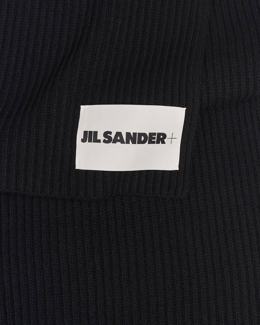 Mies | Jil Sander Merino Wool Rib Scarf Black | Jil Sander | Merino Wool Rib Scarf Black