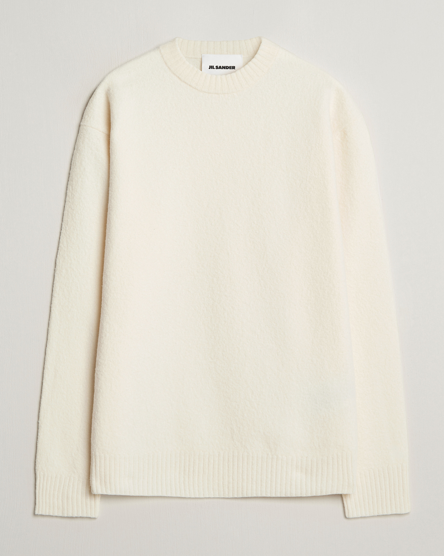 Mies | Puserot | Jil Sander | Boiled Merino Round Neck Sweater Off White