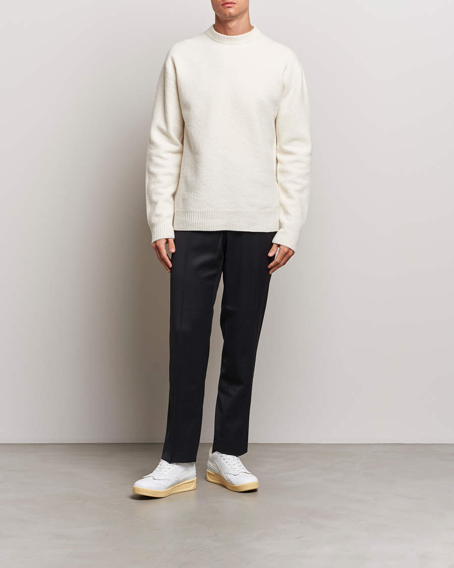Mies | Puserot | Jil Sander | Boiled Merino Round Neck Sweater Off White