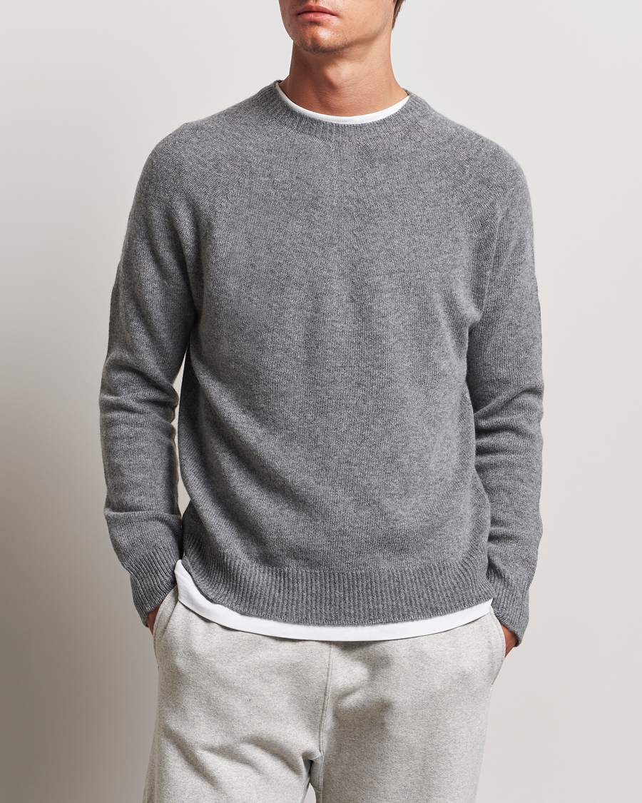 Mies | O-aukkoiset neulepuserot | Jil Sander | Cashmere/Merino Round Neck Sweater Grey Melange