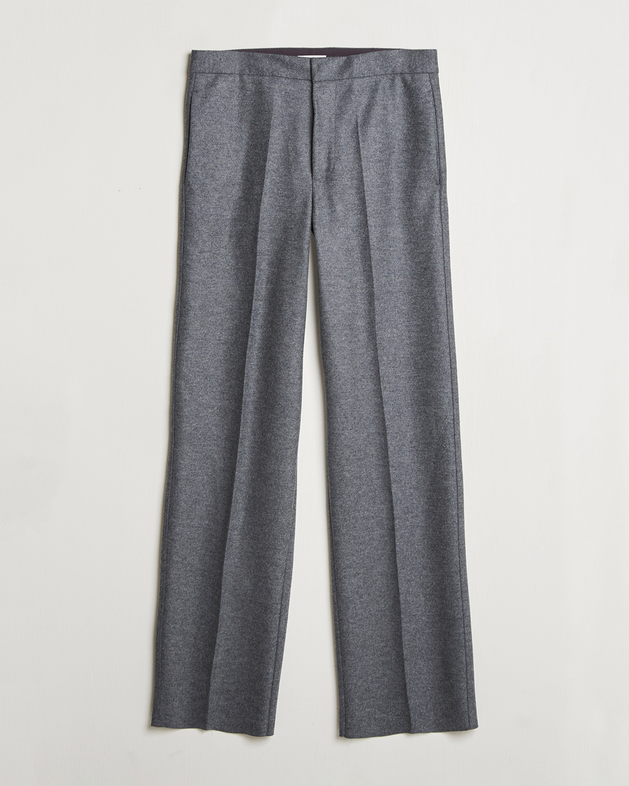 Mies | Housut | Jil Sander | Wool Flannel Pants Grey Melange
