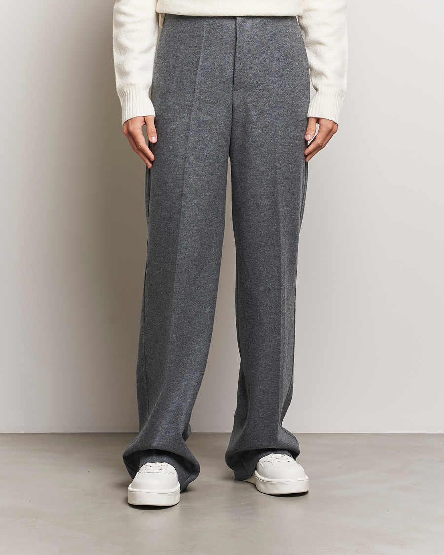 Mies | Housut | Jil Sander | Wool Flannel Pants Grey Melange