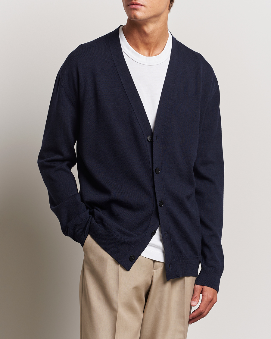 Mies | Puserot | Jil Sander | Superfine Merino Cardigan Navy