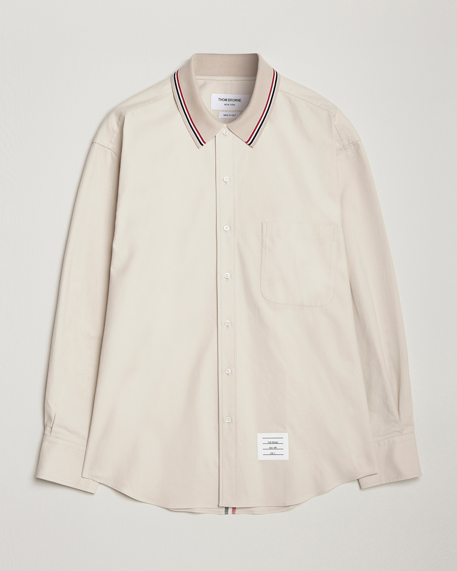 Mies | Kauluspaidat | Thom Browne | Knit Collar Flannel Overshirt Off White