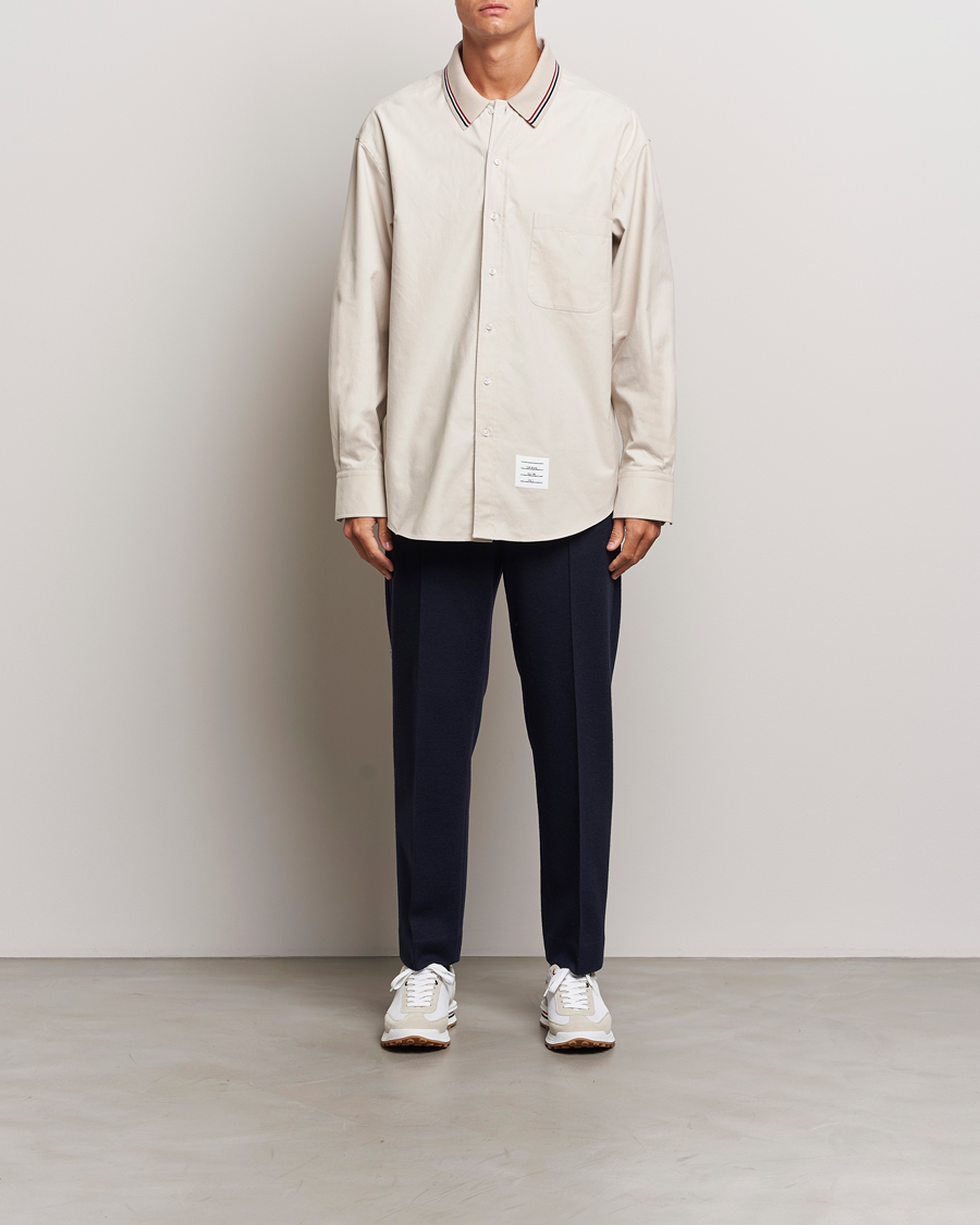 Mies | Kauluspaidat | Thom Browne | Knit Collar Flannel Overshirt Off White