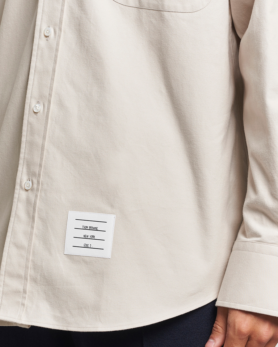 Mies | Kauluspaidat | Thom Browne | Knit Collar Flannel Overshirt Off White