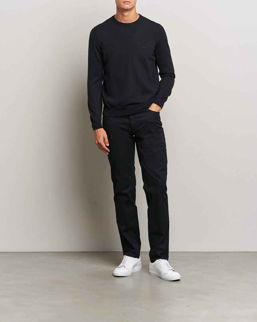 Mies | Housut | Brax | Cadiz Cotton Satin 5-Pocket Pants Perma Black