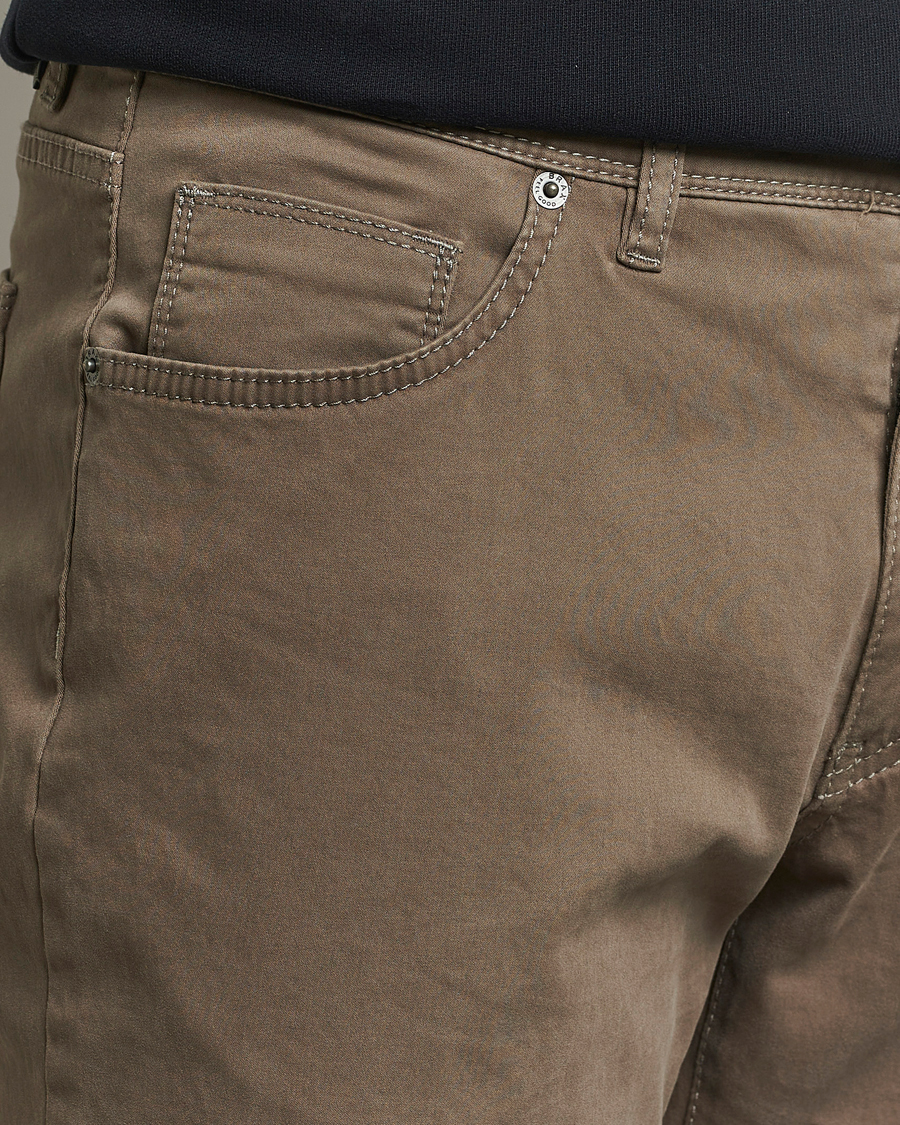 Mies | Housut | Brax | Cadiz Cotton Satin 5-Pocket Pants Khaki