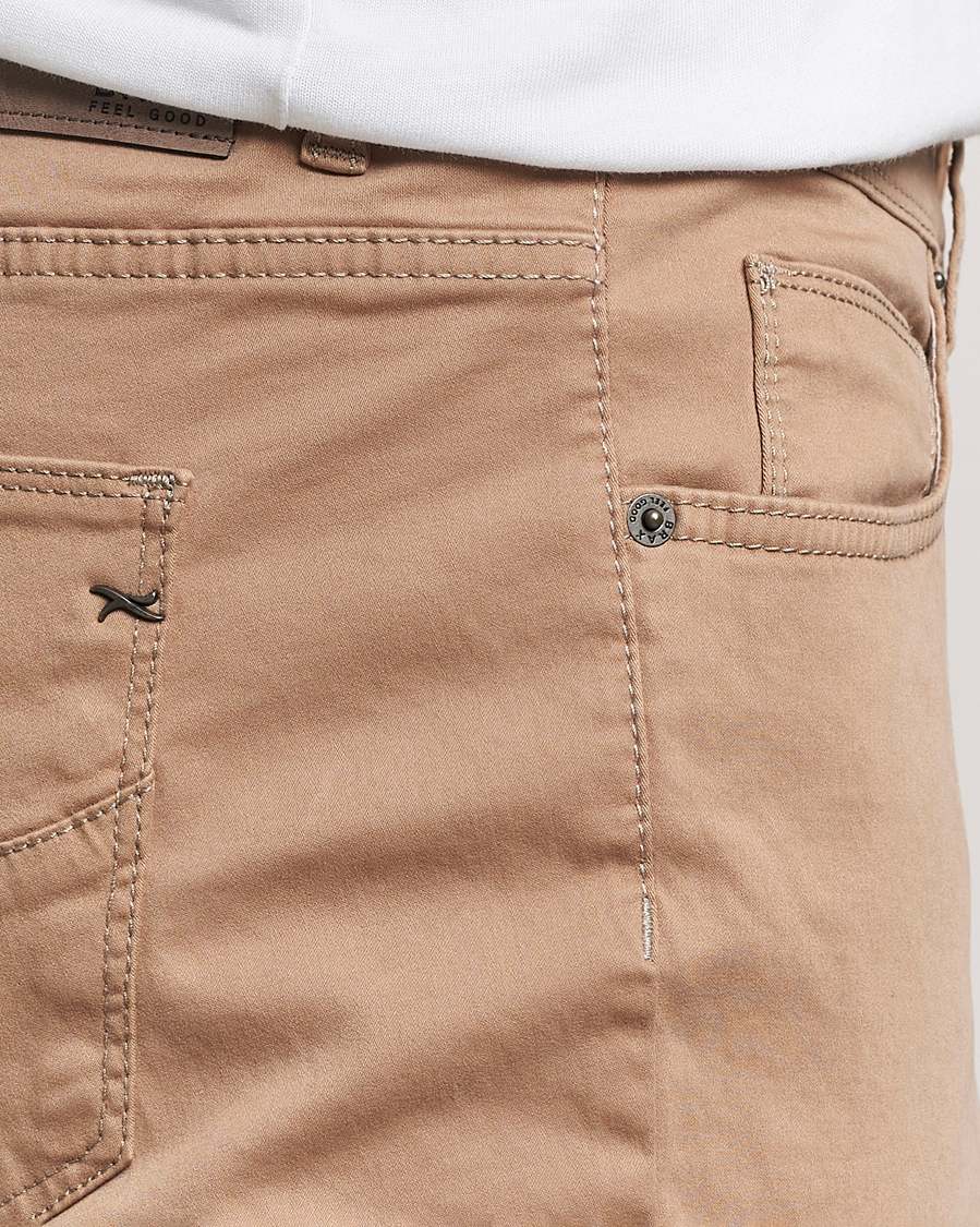 Mies | Housut | Brax | Cadiz Cotton Satin 5-Pocket Pants Beige