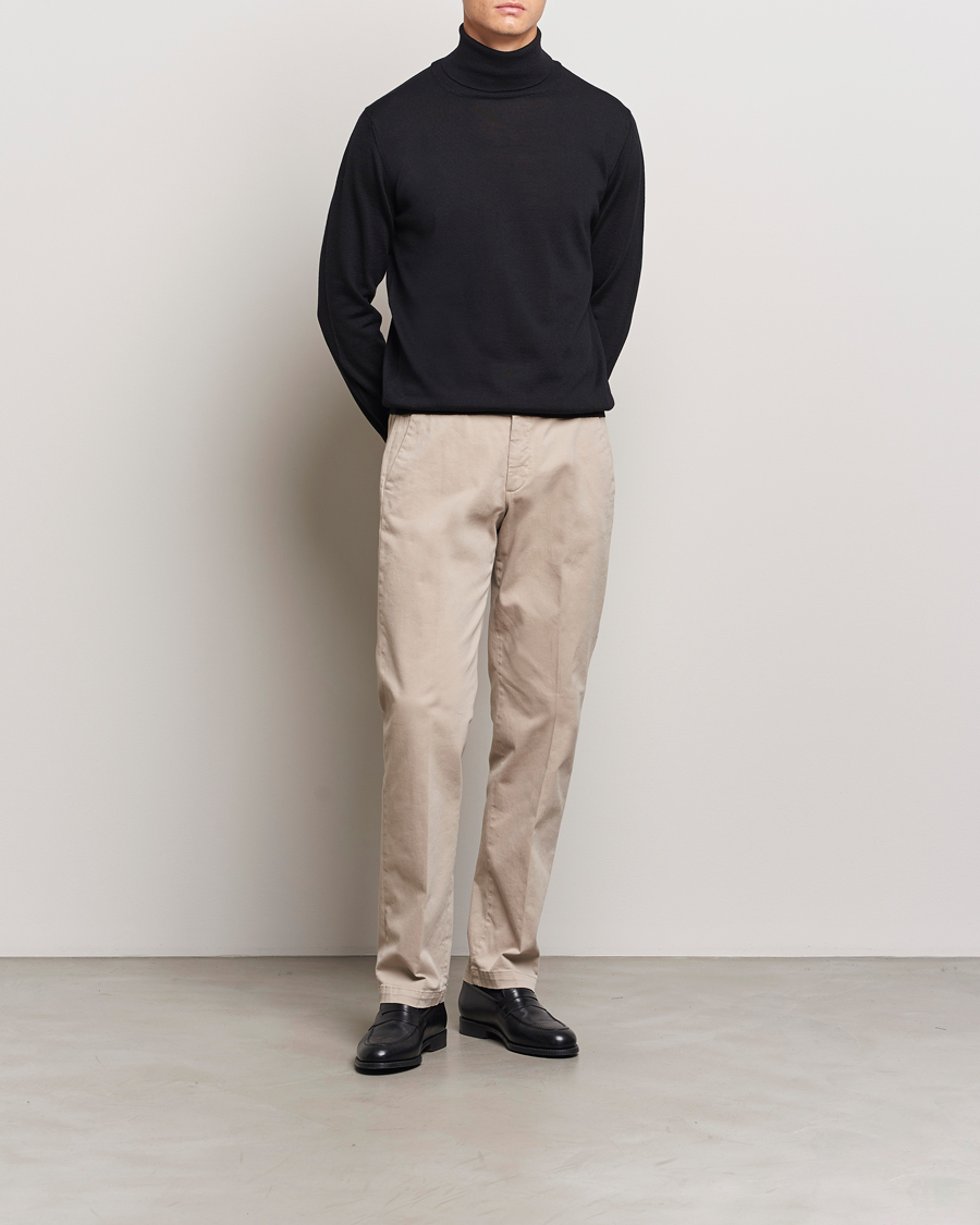 Mies | Puserot | Morgano | Extra Fine Merino Wool Rollneck Black