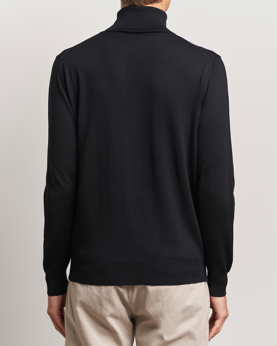 Mies | Puserot | Morgano | Extra Fine Merino Wool Rollneck Black