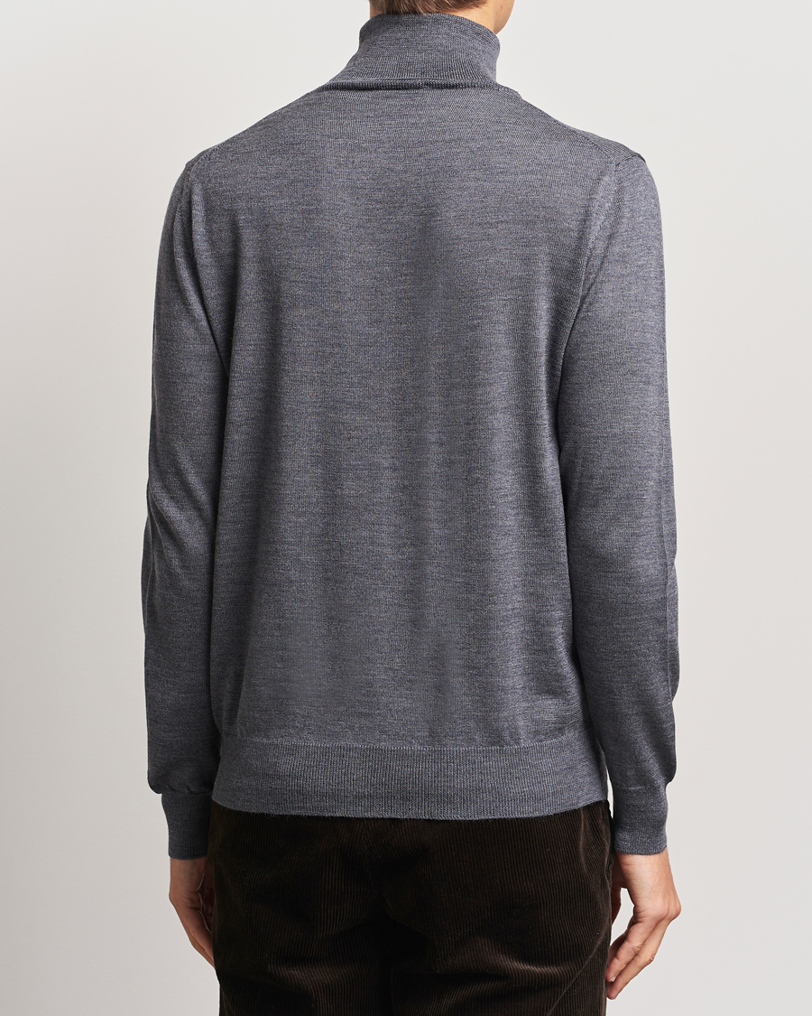 Mies | Puserot | Morgano | Extra Fine Merino Wool Rollneck Mid Grey