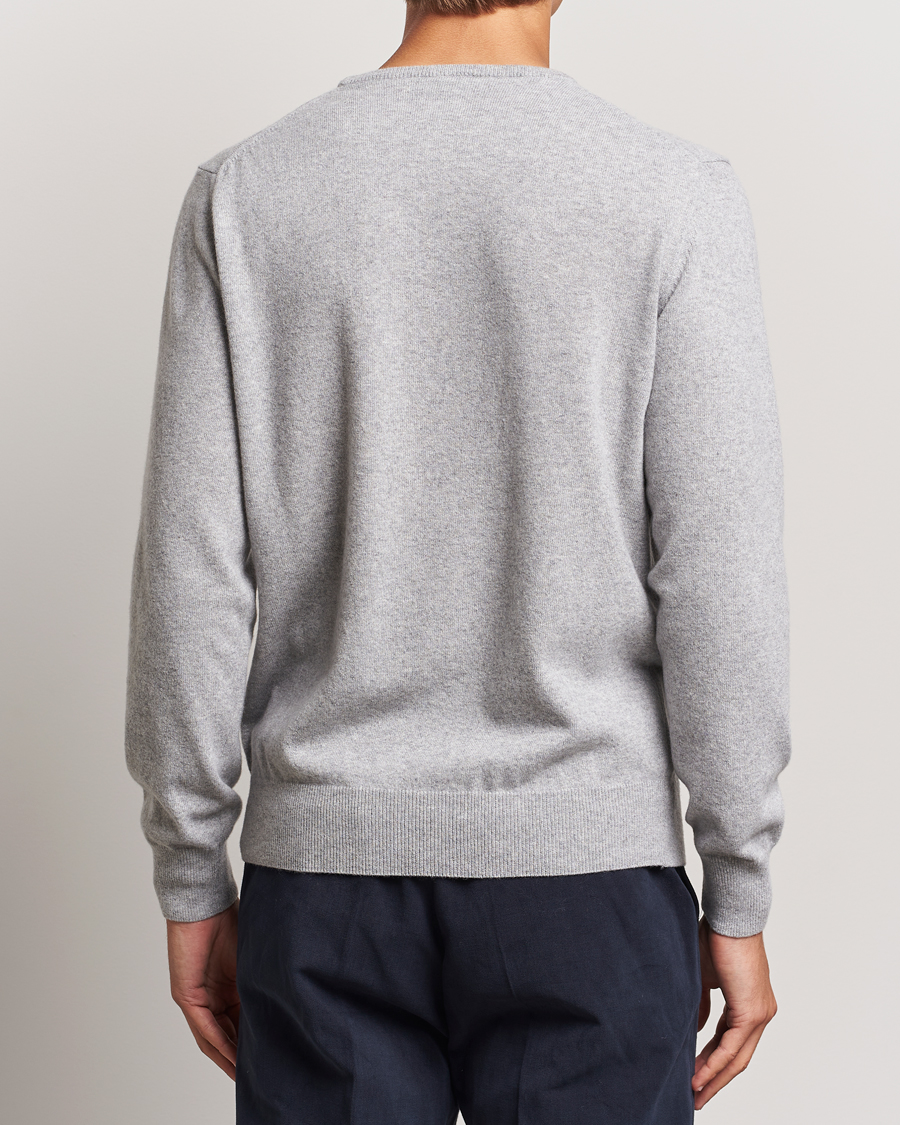 Mies | Puserot | Morgano | Wool/Cashmere Crewneck Mid Grey