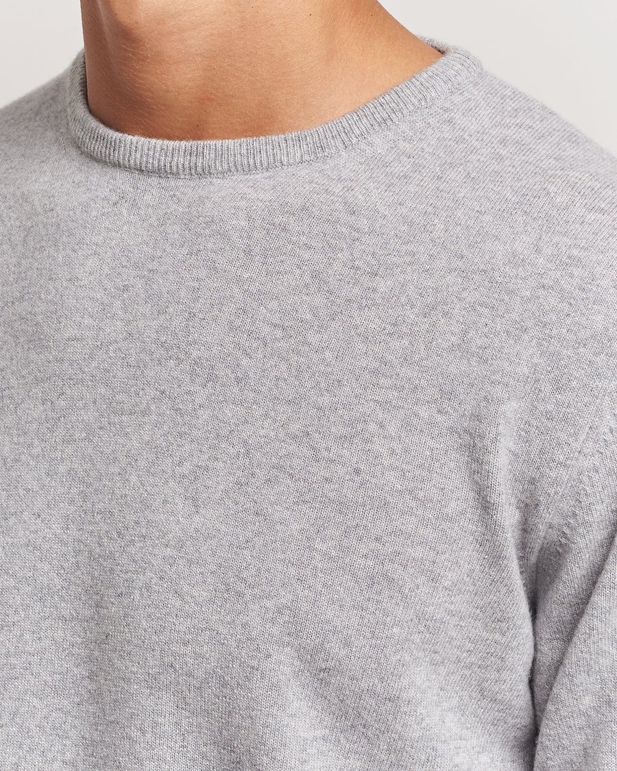Mies | Puserot | Morgano | Wool/Cashmere Crewneck Mid Grey
