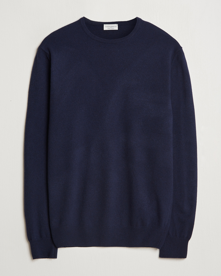 Mies | Puserot | Morgano | Wool/Cashmere Crewneck Navy