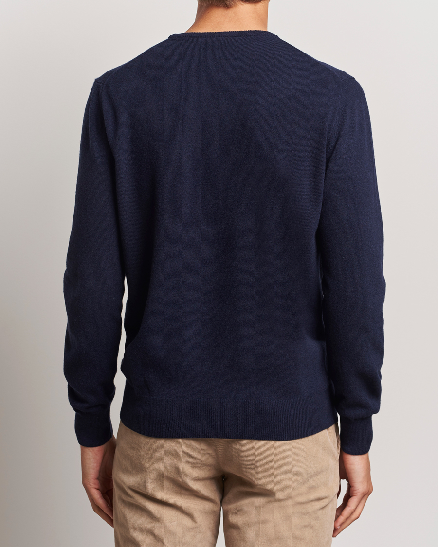 Mies | Puserot | Morgano | Wool/Cashmere Crewneck Navy