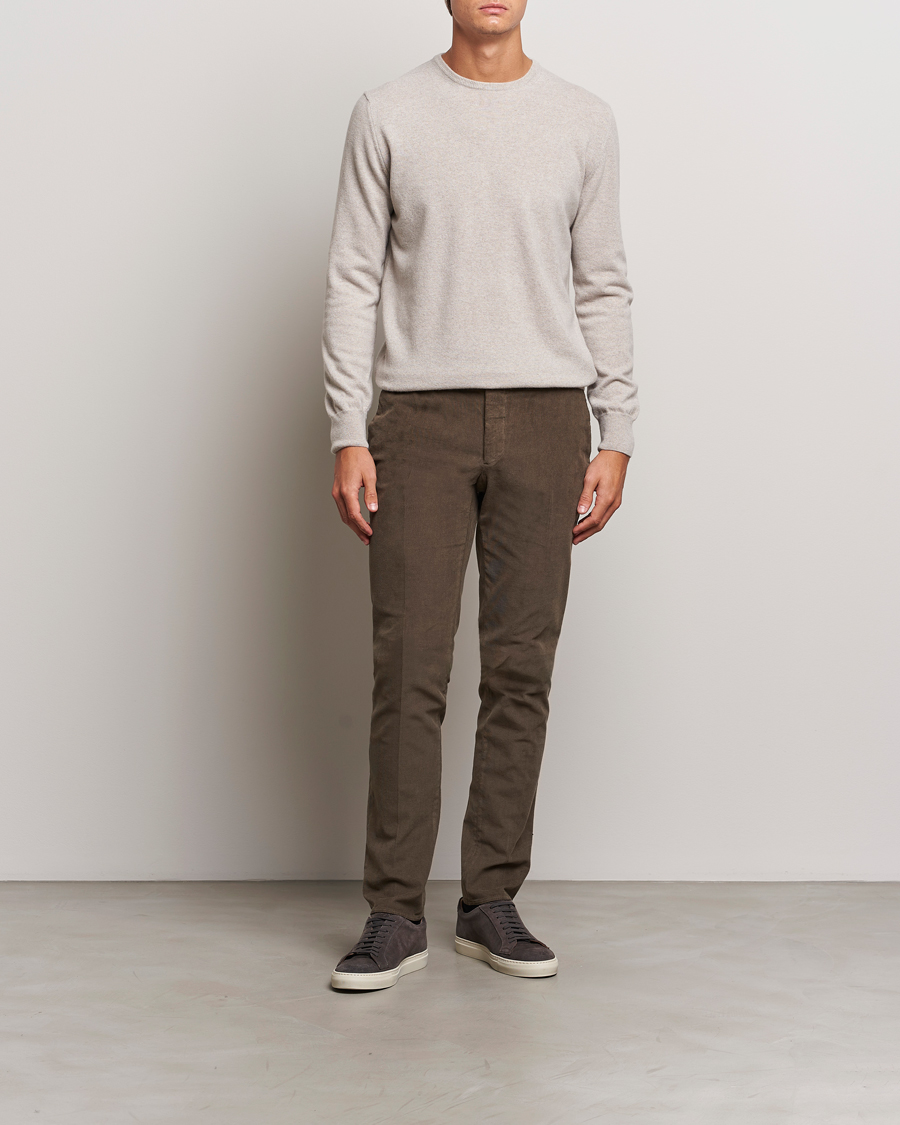 Mies | Puserot | Morgano | Wool/Cashmere Crewneck Beige