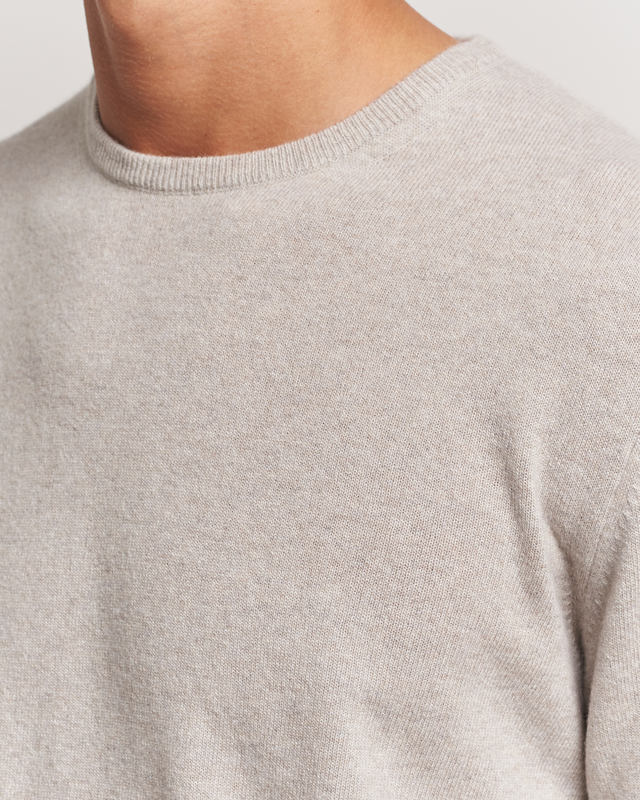 Mies | Puserot | Morgano | Wool/Cashmere Crewneck Beige