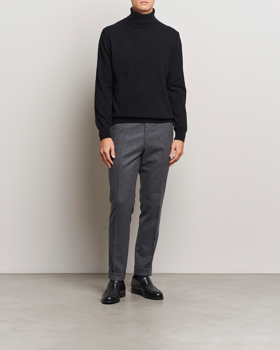 Mies | Puserot | Morgano | Wool/Cashmere Rollneck Black