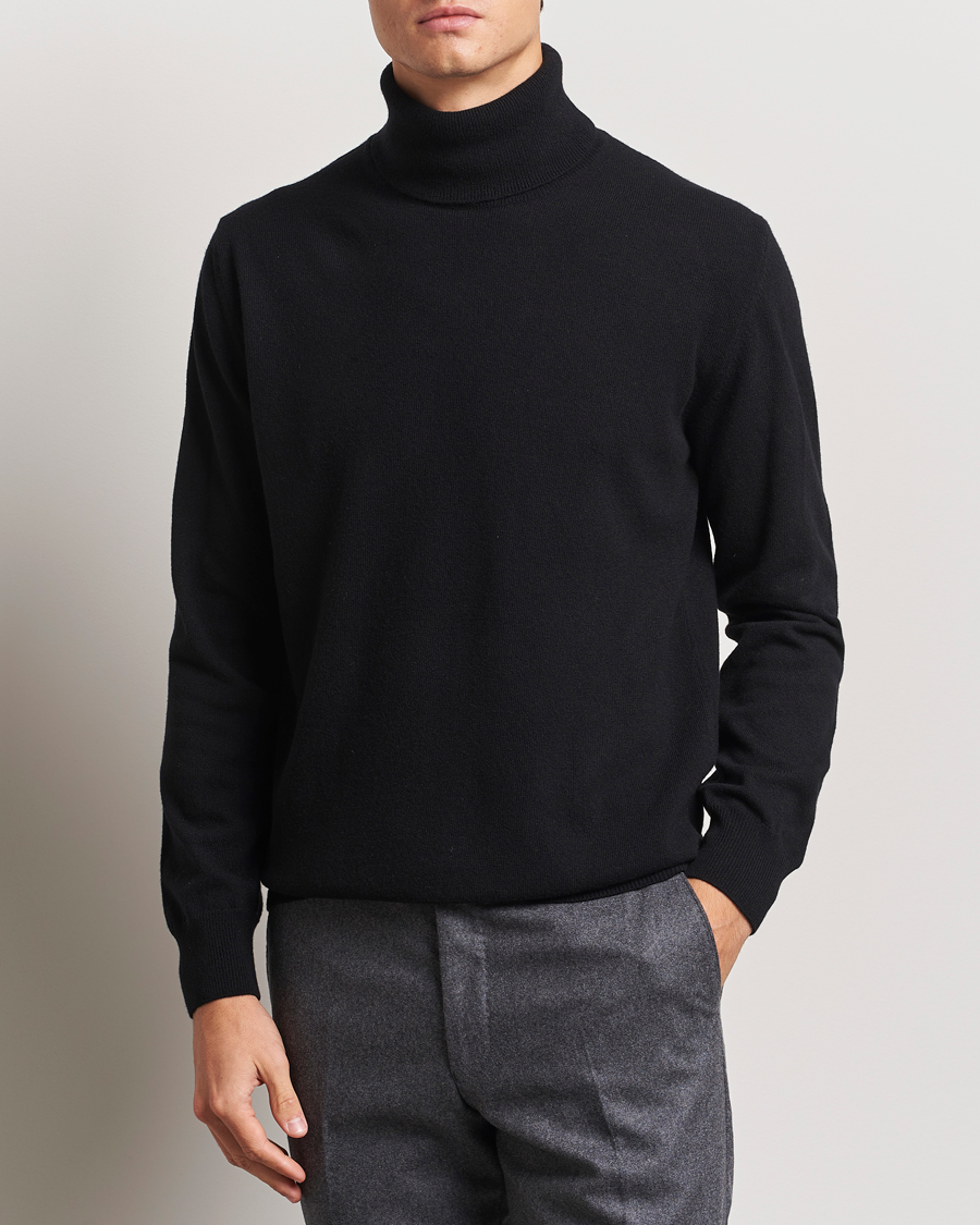 Mies | Puserot | Morgano | Wool/Cashmere Rollneck Black