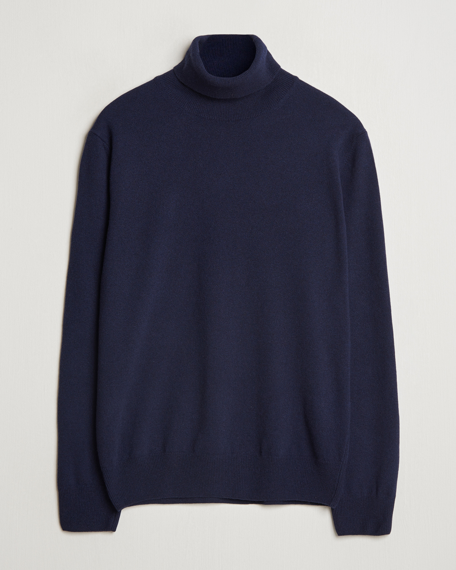 Mies | Puserot | Morgano | Wool/Cashmere Rollneck Navy