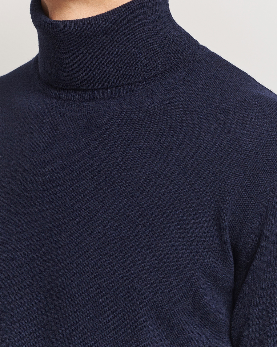 Mies | Puserot | Morgano | Wool/Cashmere Rollneck Navy
