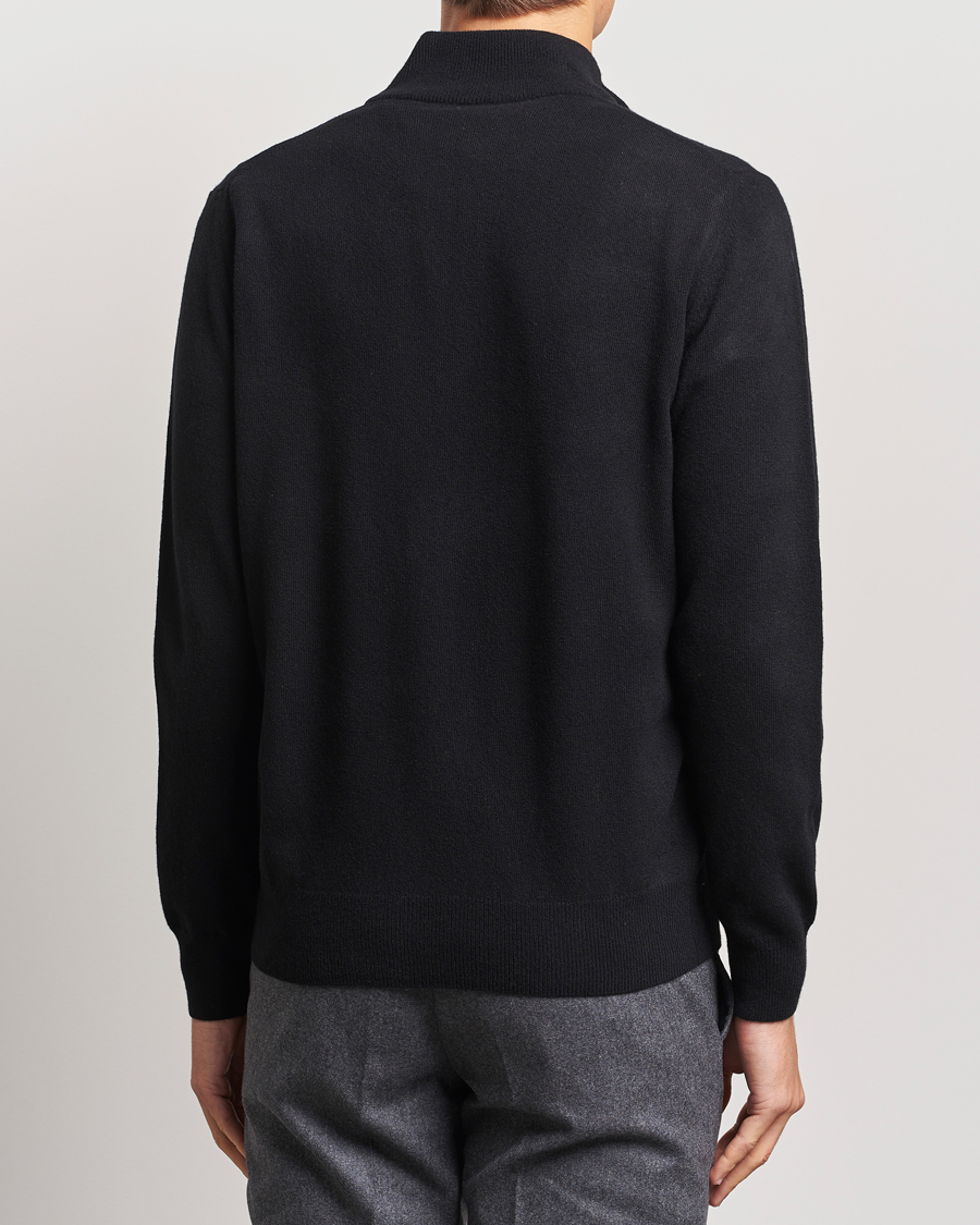 Mies | Puserot | Morgano | Wool/Cashmere Half-Zip Black