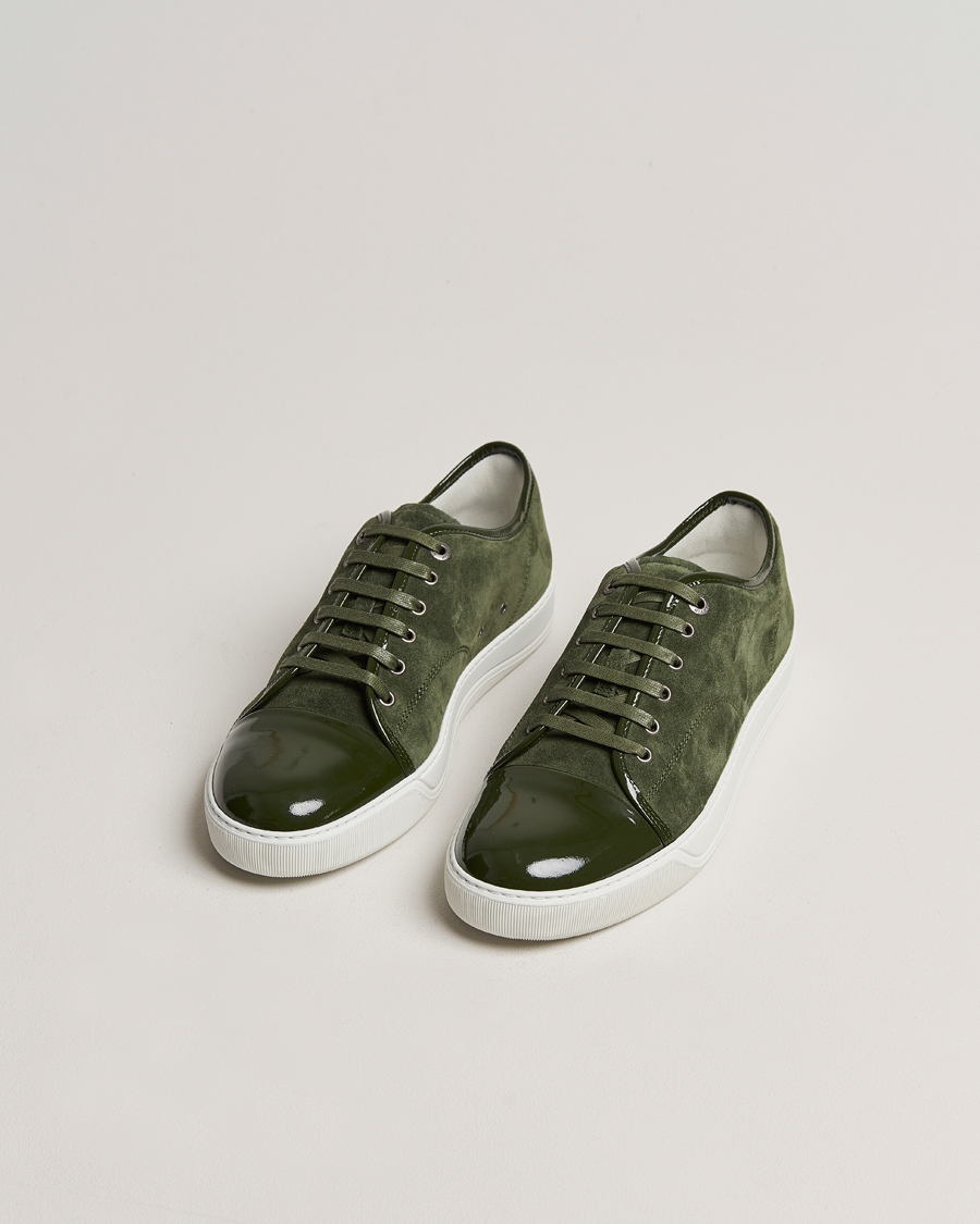 Mies |  | Lanvin | Patent Cap Toe Sneaker Olive