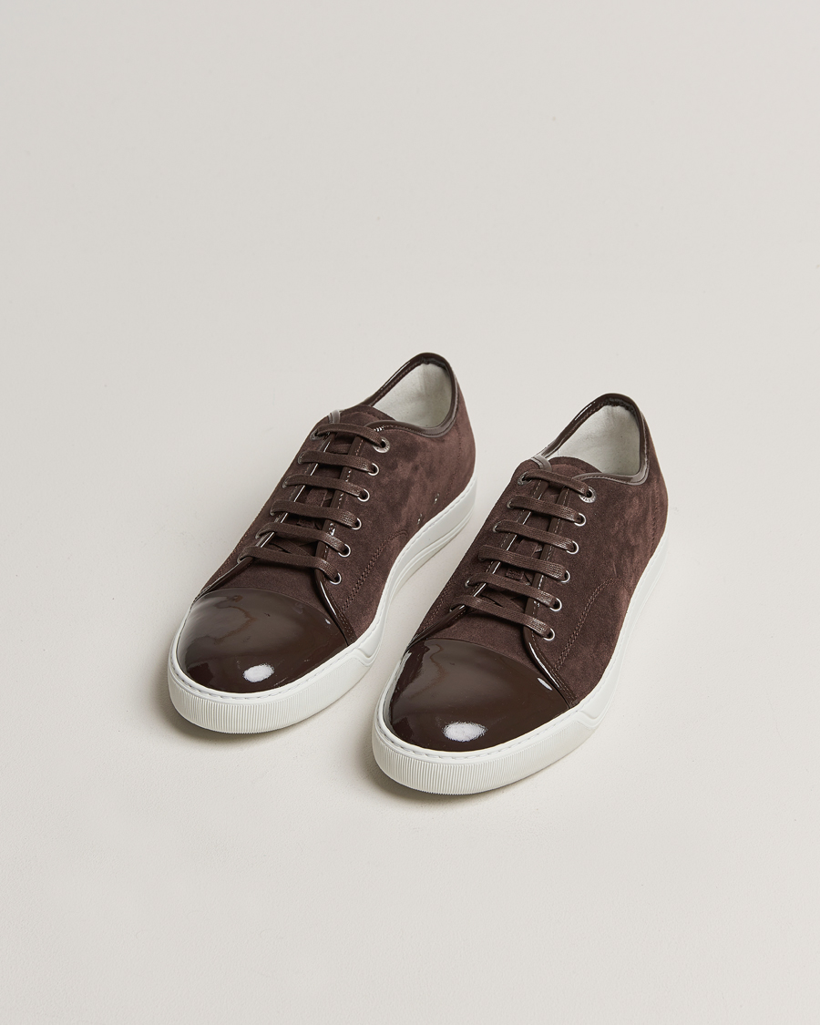 Herr | Mockaskor | Lanvin | Patent Cap Toe Sneaker Dark Brown