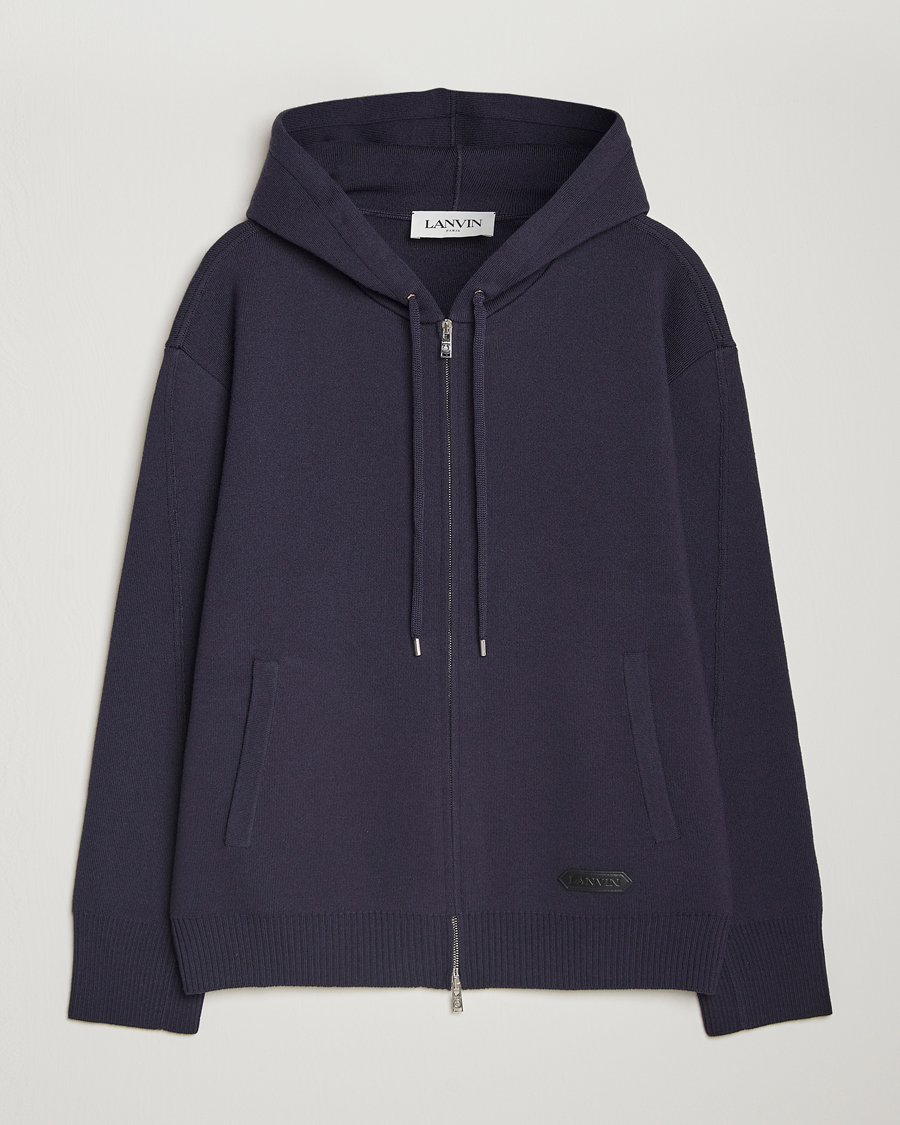 Mies | Puserot | Lanvin | Merino Full Zip Hoodie Japanese Ink