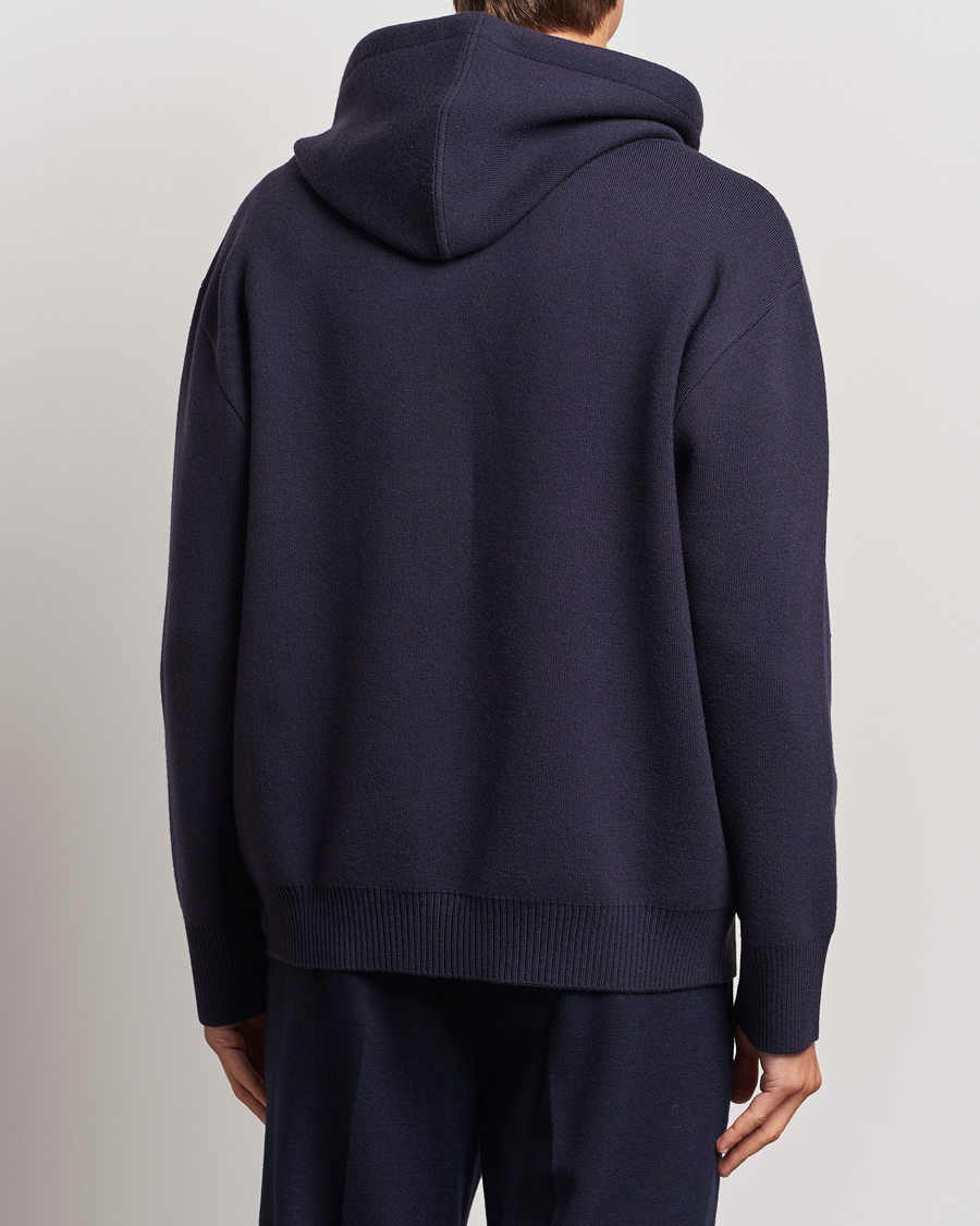 Mies | Puserot | Lanvin | Merino Full Zip Hoodie Japanese Ink