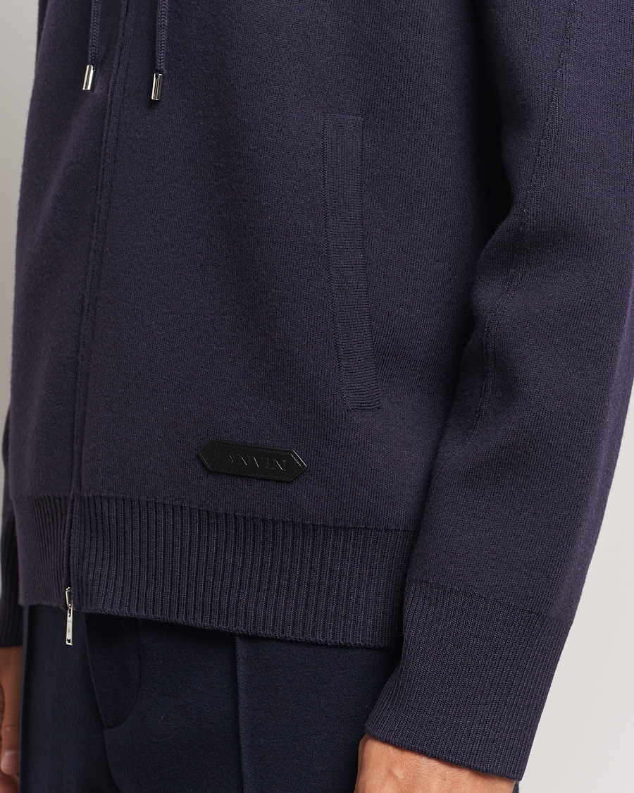 Mies | Puserot | Lanvin | Merino Full Zip Hoodie Japanese Ink