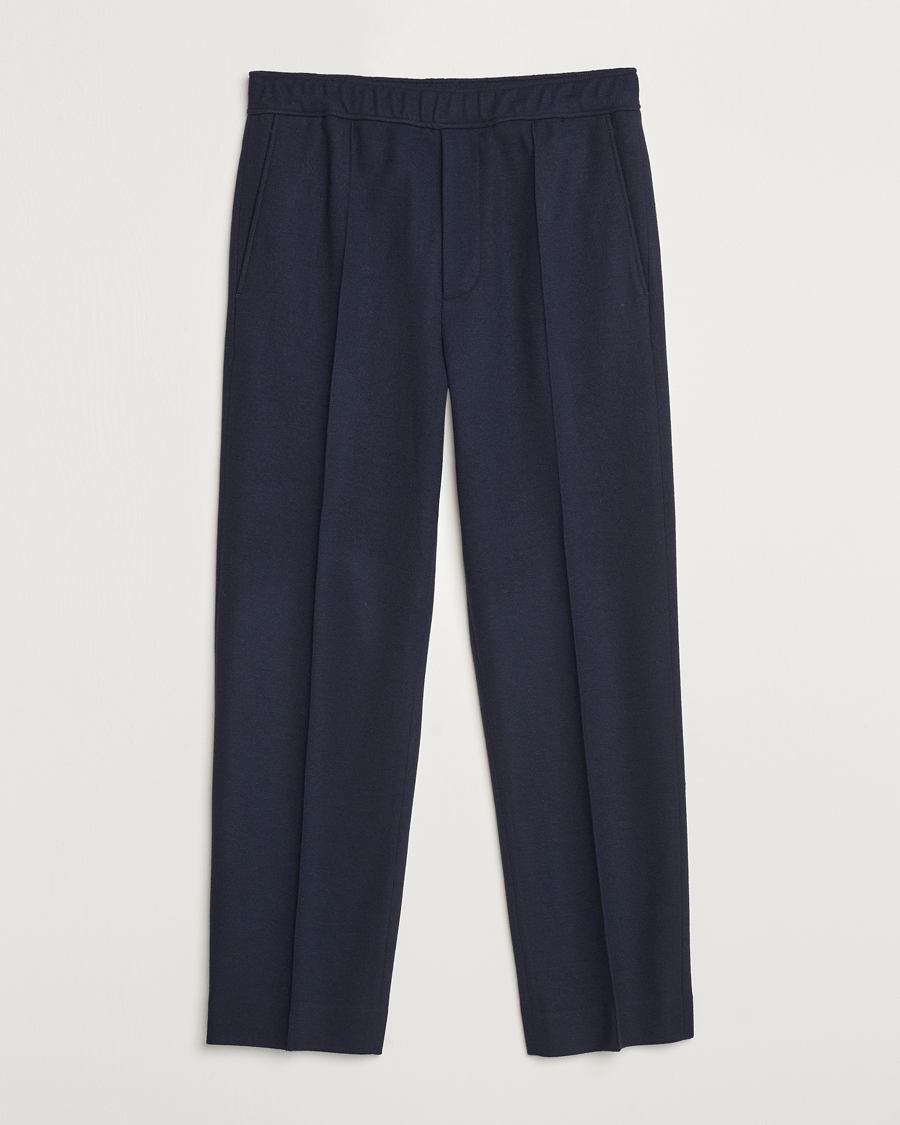 Mies | Housut | Lanvin | Wool Drawstring Trousers Navy