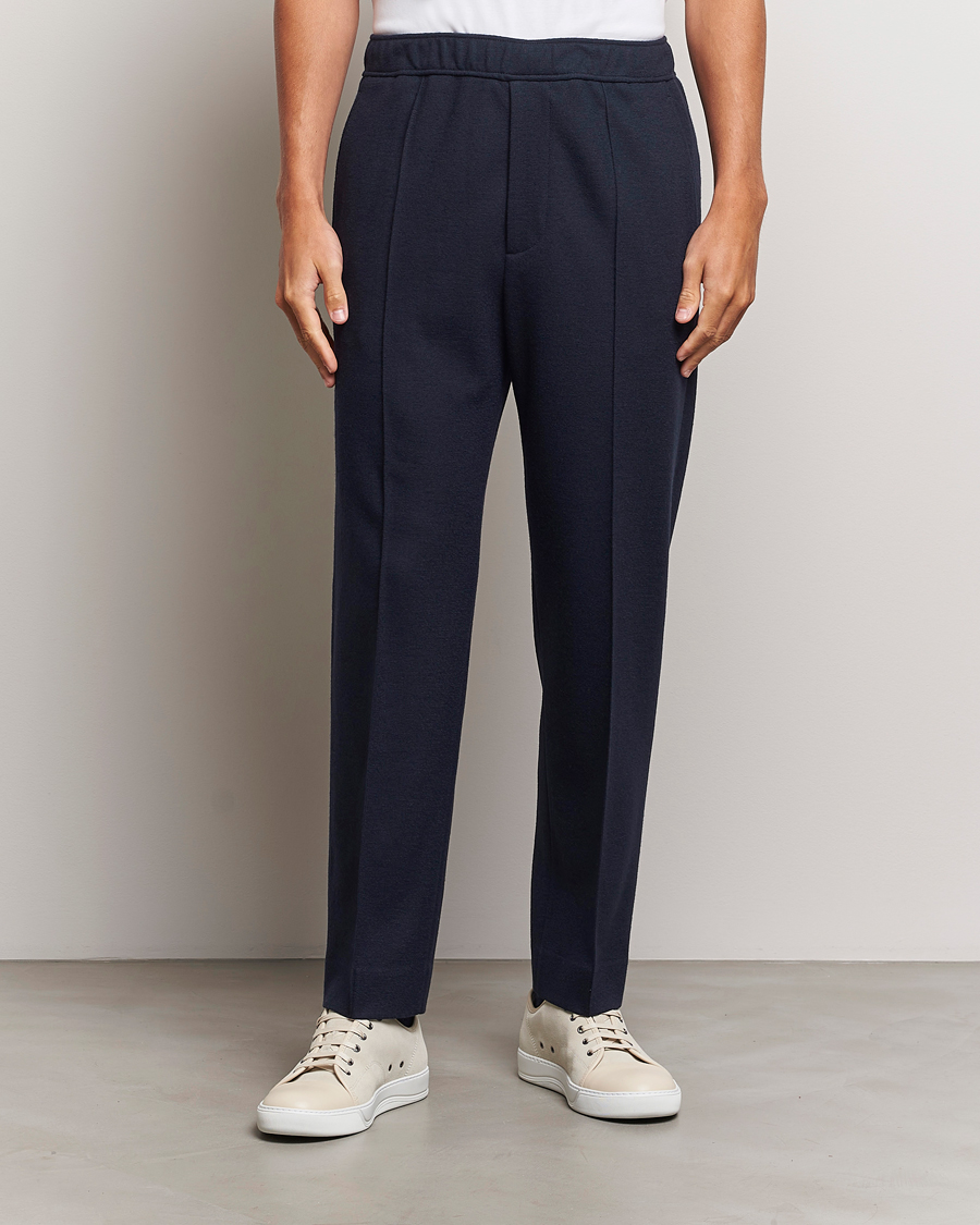 Mies | Housut | Lanvin | Wool Drawstring Trousers Navy