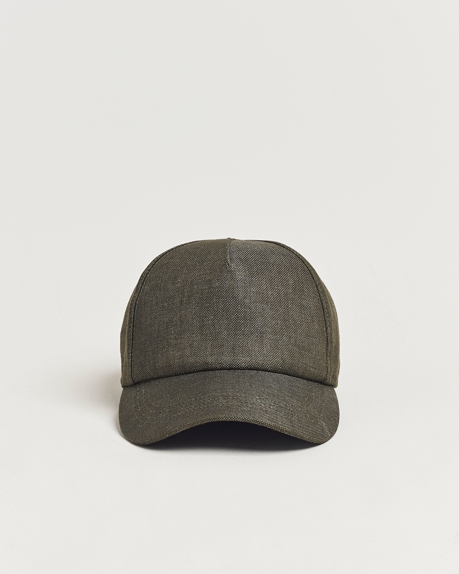 Mies | Wigéns Baseball Linen Cap Dark Olive | Wigéns | Baseball Linen Cap Dark Olive