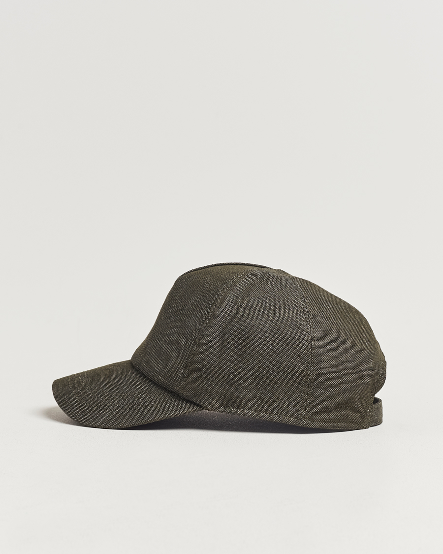 Mies | Wigéns Baseball Linen Cap Dark Olive | Wigéns | Baseball Linen Cap Dark Olive