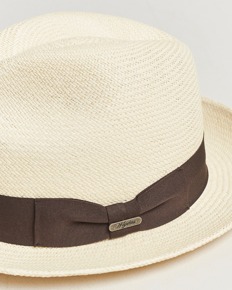 Mies | Wigéns Trilby Panama Hat White/Dark Brown | Wigéns | Trilby Panama Hat White/Dark Brown