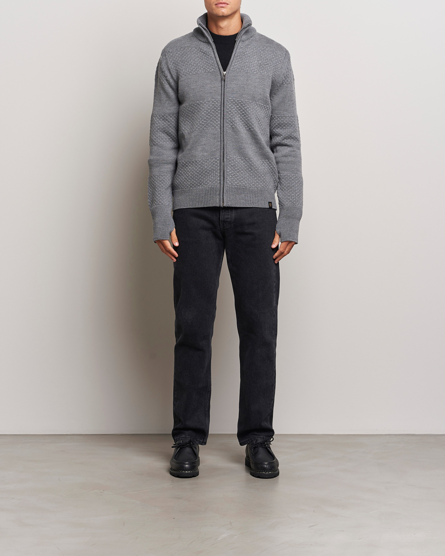 Mies | Puserot | Belstaff | Sternway Knitted Zip Cardigan Grey Heather