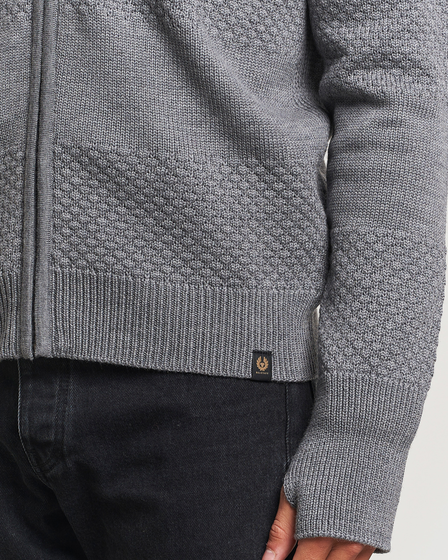 Mies | Puserot | Belstaff | Sternway Knitted Zip Cardigan Grey Heather