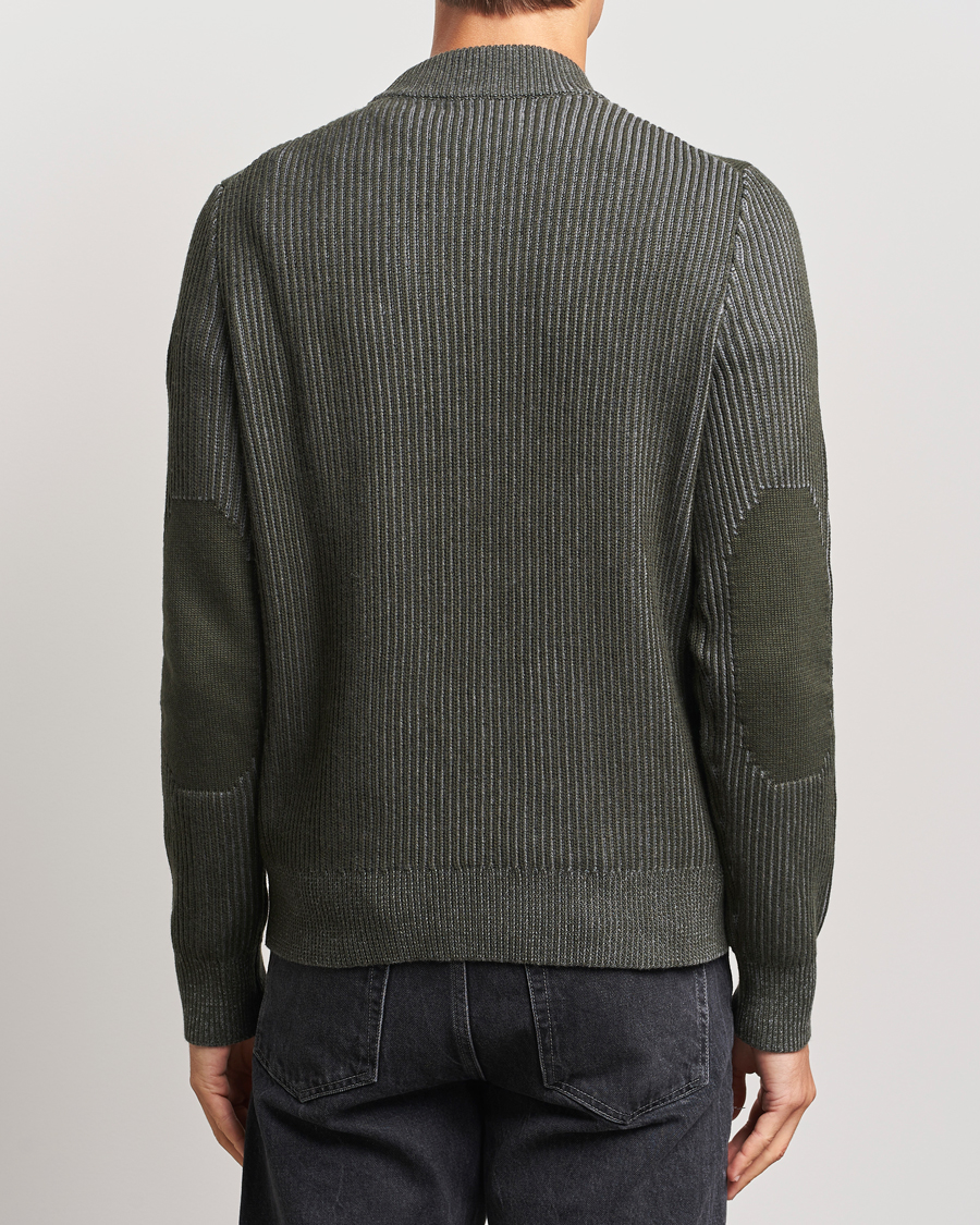 Mies | Puserot | Belstaff | Stanley Cotton/Wool Mock Neck Tile Green