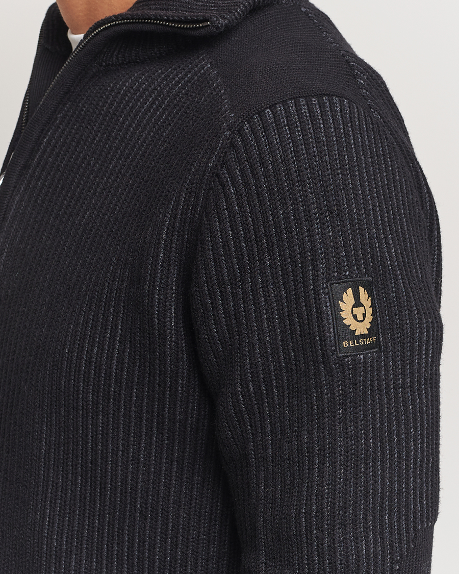 Mies | Puserot | Belstaff | Stanley Cotton/Wool Quarter Zip Black