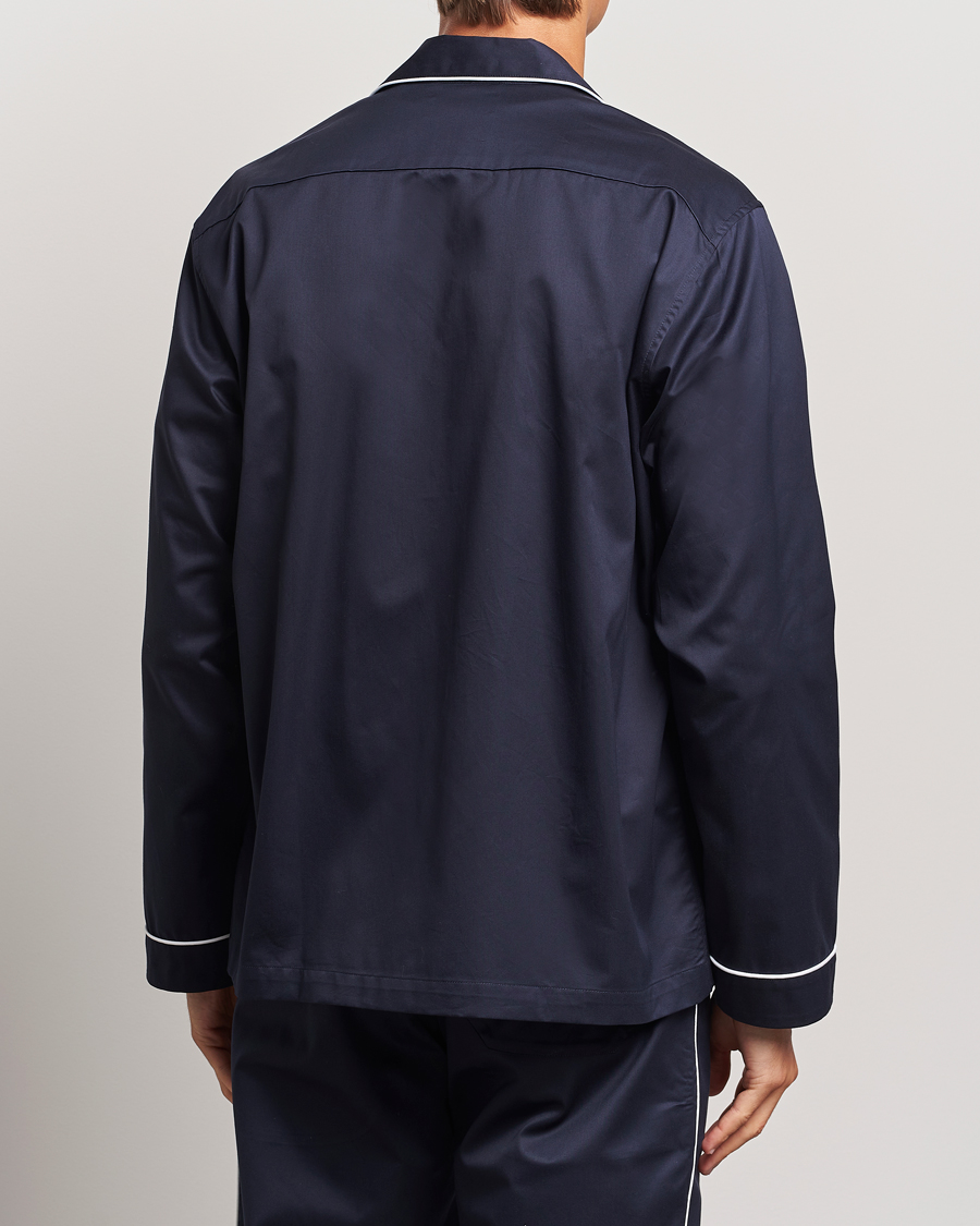 Mies | Tekla Sateen Pyjama Shirt Chelsea Navy | Tekla | Sateen Pyjama Shirt Chelsea Navy