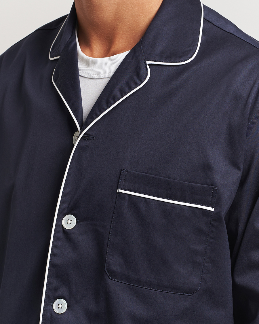 Mies | Tekla Sateen Pyjama Shirt Chelsea Navy | Tekla | Sateen Pyjama Shirt Chelsea Navy