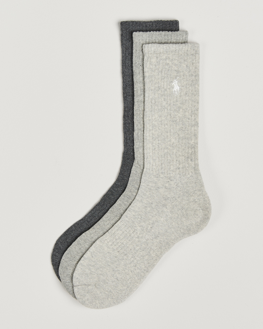 Mies | Alusvaatteet | Polo Ralph Lauren | 3-Pack Rib Cotton Sock Grey